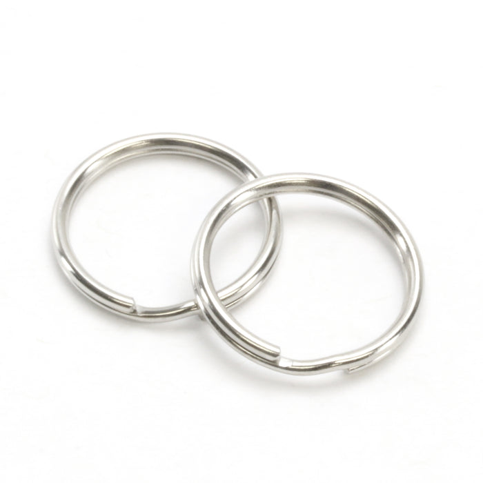Base Metal Silver Color, 25mm (1") Split Ring, Key Ring - Pack of 25
