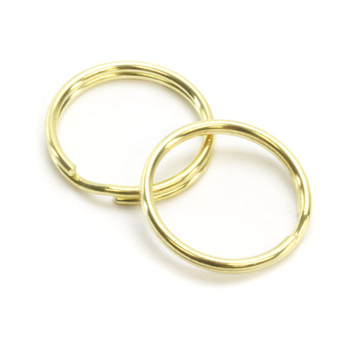 Rivets and Findings  Base Metal Gold Color, 25mm (1") Split Ring, Key Ring - Pack of 25 
