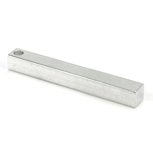 Metal Stamping Blanks Aluminum Four Sided Rectangle Bar, 50.8mm (2") x 6.4mm (.25"), with Hole