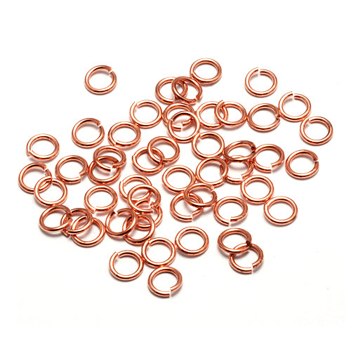 Copper 4mm I.D. 18 Gauge Jump Rings, 1/2 oz (~ 125 rings)