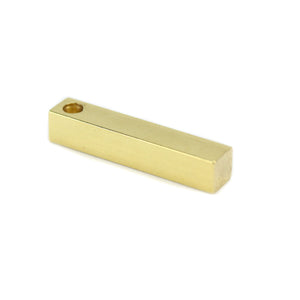Metal Stamping Blanks Brass Four Sided Rectangle Bar, 31.8mm (1.25") x 6.4mm (.25"), with Hole