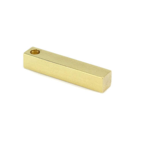 Metal Stamping Blanks Brass Four Sided Rectangle Bar, 31.8mm (1.25") x 6.4mm (.25"), with Hole