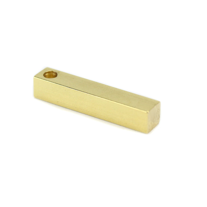 Brass Four Sided Rectangle Bar, 31.8mm (1.25") x 6.4mm (.25"), with Hole