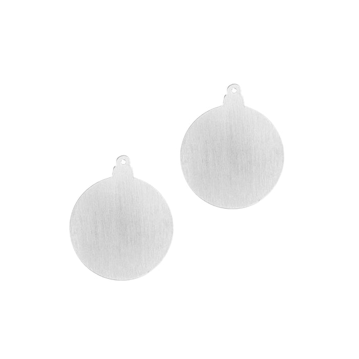 Aluminum Ball Ornament Blank, 38mm (1.5") x 31.75mm (1.25"), 14 Gauge, Pack of 2