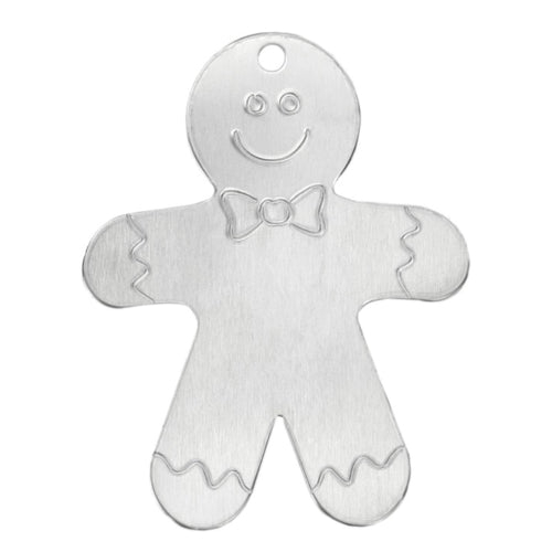 Metal Stamping Blanks Aluminum Gingerbread Man Ornament  Blank, 63.5mm (2.5") x 51mm (2"), 14 Gauge