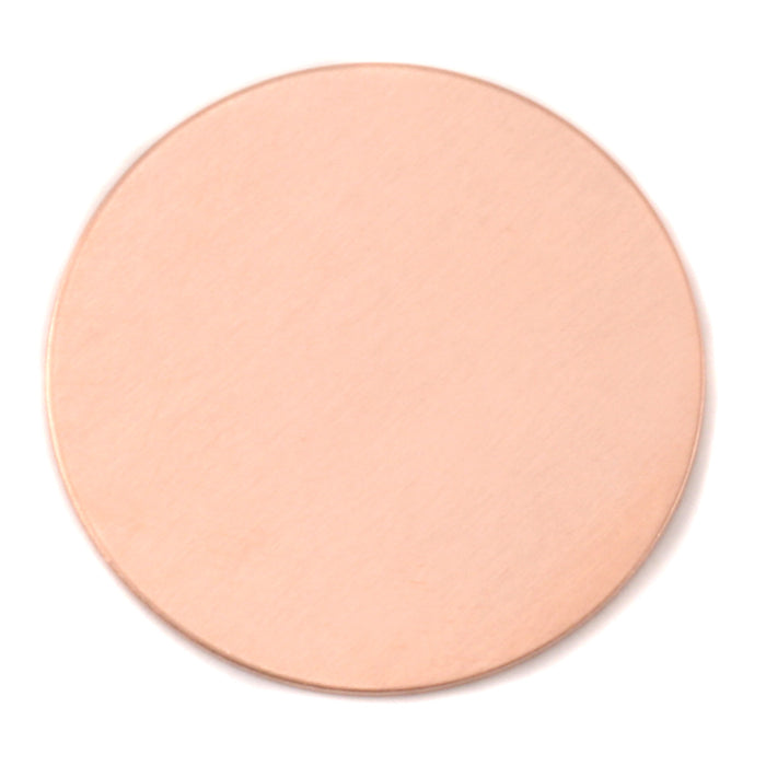 Copper Round, Disc, Circle, 38mm (1.50"), 24 Gauge, Pack of 5