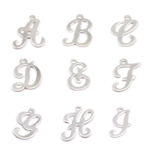 Charms & Solderable Accents Sterling Silver Script Letter Charm A, 24g