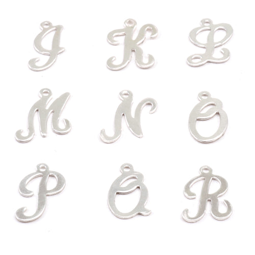 Charms & Solderable Accents Sterling Silver Script Letter Charm N, 24g