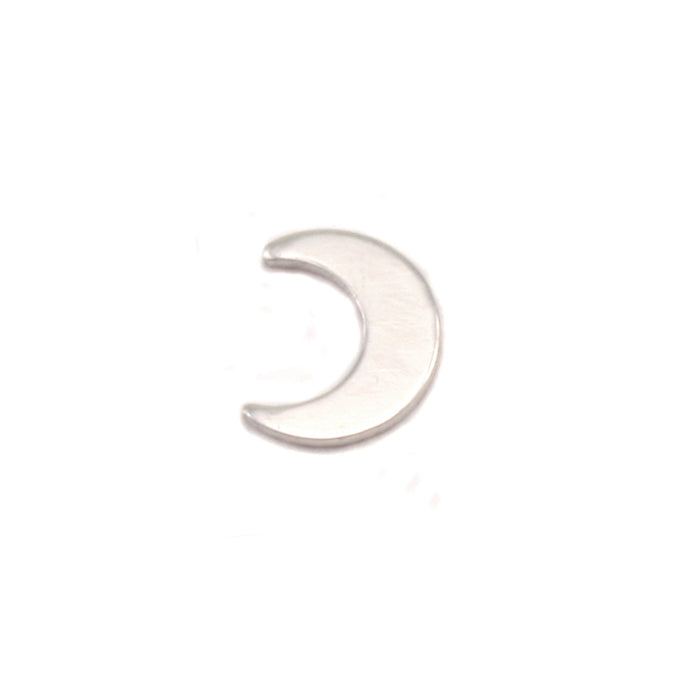 Sterling Silver Plain Crescent Moon Solderable Accent, 6mm (.24") x 5mm (.19"), 24 Gauge - Pack of 5