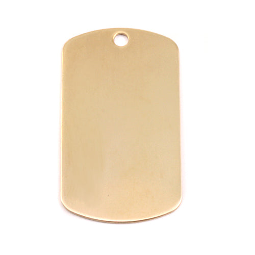 Brass Large Dog Tag, 35mm (1.38") x 18mm (.71"), 24g, Pack of 5