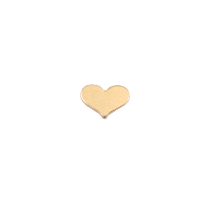Brass Classic Heart Solderable Accent, 7mm (.28") x 5mm (.20"), 24 gauge - Pack of 5