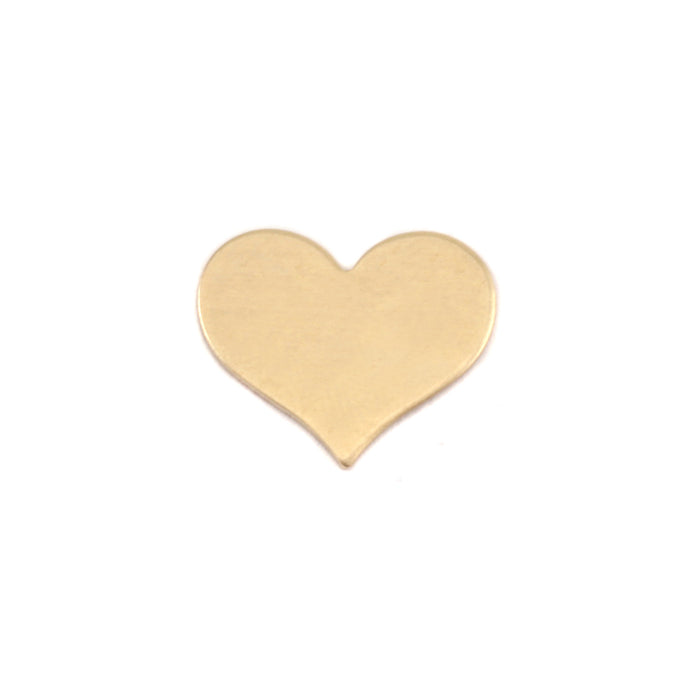 Brass Classic Heart, 13mm (.51") x 11mm (.43"), 24g, Pack of 5