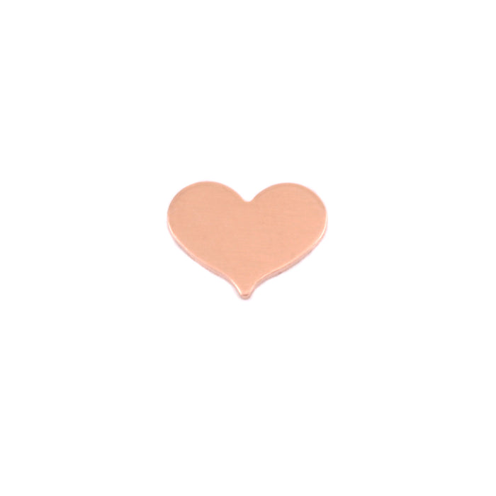 Copper Classic Heart, 10mm (.40") x 8mm (.32"), 24g, Pack of 5