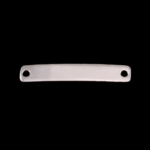 Metal Stamping Blanks Sterling Silver Rectangle Connector with Holes, 34.8mm (1.37") x 6mm (.24"), 22g