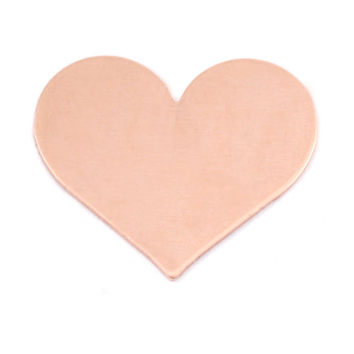 Metal Stamping Blanks Copper Classic Heart, 26.5mm (1.04") x 21.5mm (.84"), 24g, Pack of 5