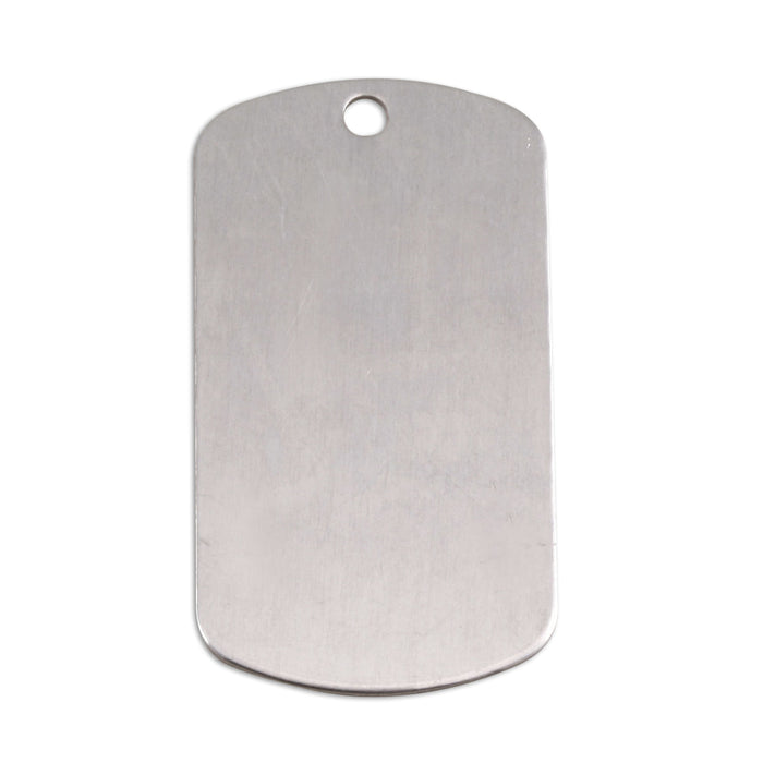 Aluminum Dog Tag with Hole, 35mm (1.38") x 18mm (.71"), 18 Gauge, Pack of 5