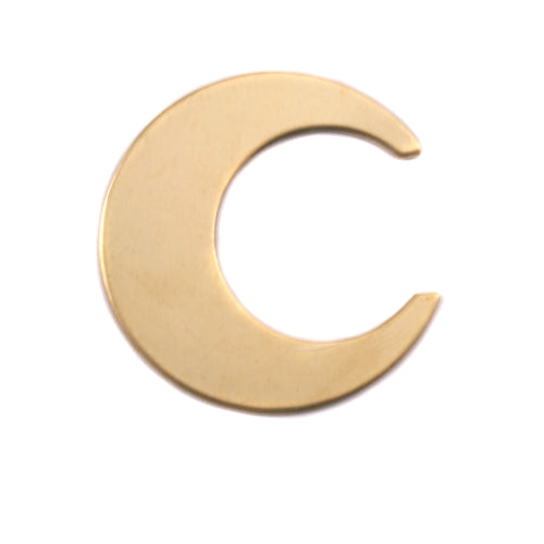 Metal Stamping Blanks Brass Crescent Moon, 25.4mm (1"), 24g, Pack of 5