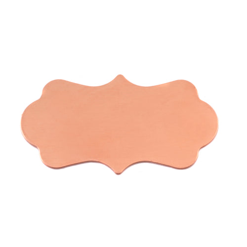 Metal Stamping Blanks Copper Mod Plaque, 40.3mm (1.59") x 22.1mm (.87"), 24g, Pack of 5