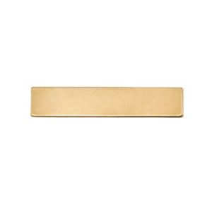 Metal Stamping Blanks Brass Rectangle, 31.8mm (1.25") x 6.4mm (.25"), 24g, Pack of 5