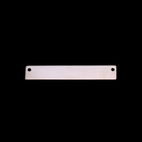 Metal Stamping Blanks Sterling Silver Rectangle Bar with Holes, 30.5mm (1.20") x 5mm (.20"), 20g