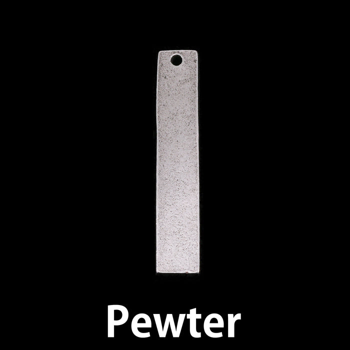 Pewter Rectangle with Hole, 37mm (1.46") x 6.4mm (.25"), 16g