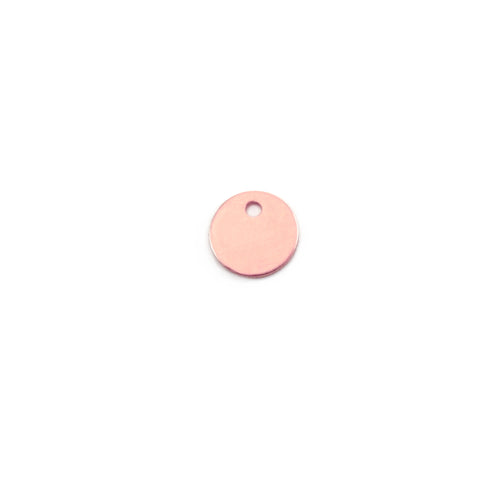 Metal Stamping Blanks Rose Gold Filled Round, Disc, Circle with Hole, 5mm (.20"), 24g