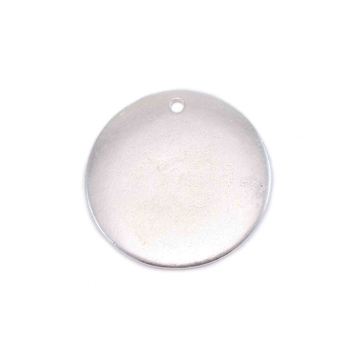 Silver Plated Pewter Round, Disc, Circle with Hole, 19mm (.75"), 16 Gauge