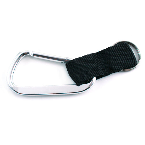 Metal Stamping Blanks Aluminum Carabiner with Nylon Strap Keychain, 67.5mm (2.66") x 37.25mm (1.47")