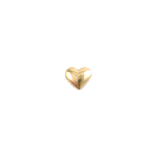 Charms & Solderable Accents Gold Filled Tiny Puffy Heart Solderable Accent, 4.2mm (.16") x 3.6mm (.14"), 26g - Pack of 5