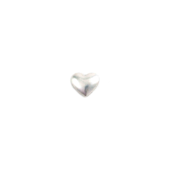Sterling Silver Tiny Puffy Heart Solderable Accent, 4.2mm (.16") x 3.6mm (.14"), 26 Gauge - Pack of 5