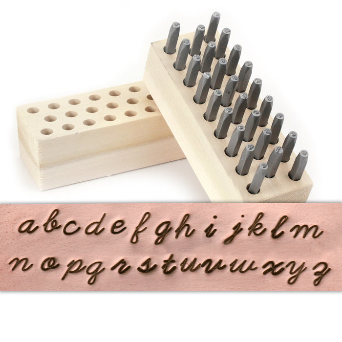 Beaducation Script Lowercase Letter Stamp Set 1/8" (3.2mm)