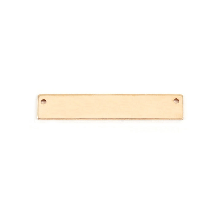 Gold Filled Rectangle Bar with Holes, 30.5mm (1.20") x 5mm (.20"), 20 Gauge