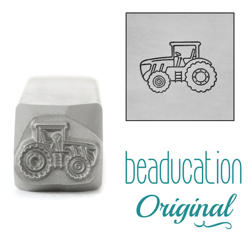 Tractor Facing Left Metal Design Stamp, 11mm - Beaducation Original