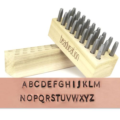 Metal Stamping Tools Beaducation Block Uppercase Letter Stamp Set 3/32" (2.4mm)
