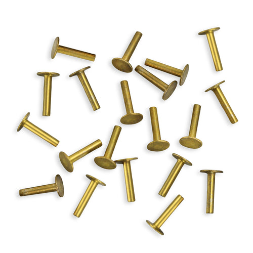 Rivets and Findings  Brass Solid Nail Head 1/20" Rivets, 1/4" Long, Pack of 100
