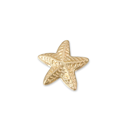 Charms & Solderable Accents Gold Filled Puffy Starfish Solderable Accent, 8.9mm (.35") x 8.5mm (.33"), 26g - Pack of 5