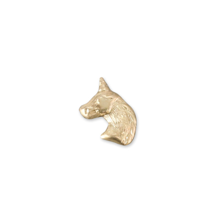 CLOSEOUT Gold Filled Unicorn Head Solderable Accent, 6.5mm (.26") x 5.5mm (.22"), 26 Gauge - Pack of 5