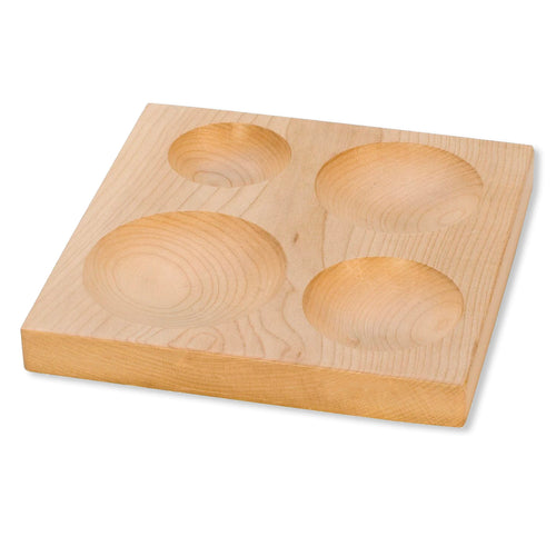 Jewelry Making Tools Wood Dapping Shaping Block, 4 Round Depressions