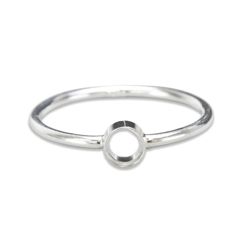 Sterling Silver 4mm Bezel Stacking Ring, SIZE 8