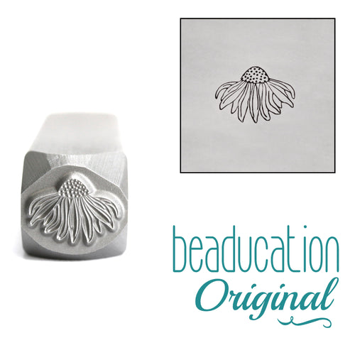 Metal Stamping Tools Echinacea Flower Metal Design Stamp, 7mm - Beaducation Original