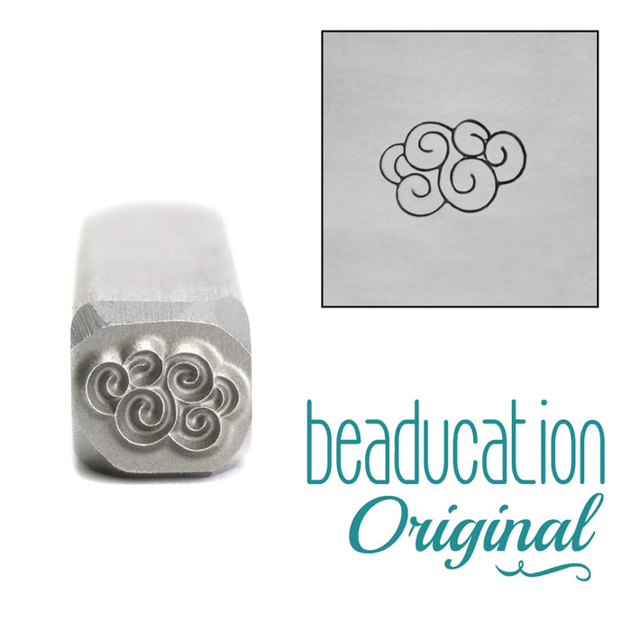 Swirly Cloud Metal Design Stamp, 8mm - Beaducation Original