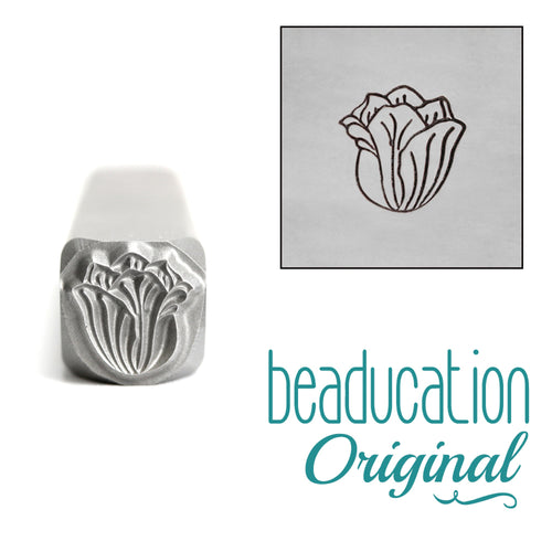 Metal Stamping Tools Tulip Flower Metal Design Stamp, 8mm - Beaducation Original 