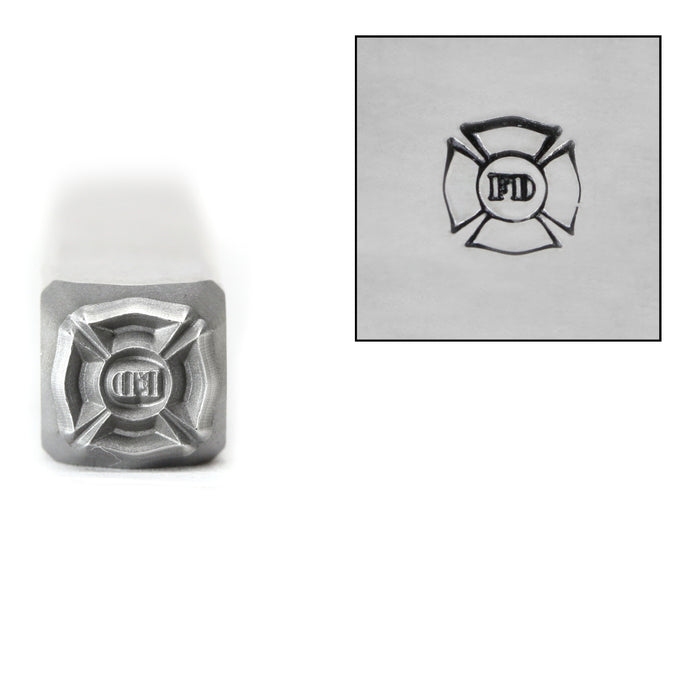CLOSEOUT Firefighter Badge Metal Design Stamp, 6mm, by Stamp Yours