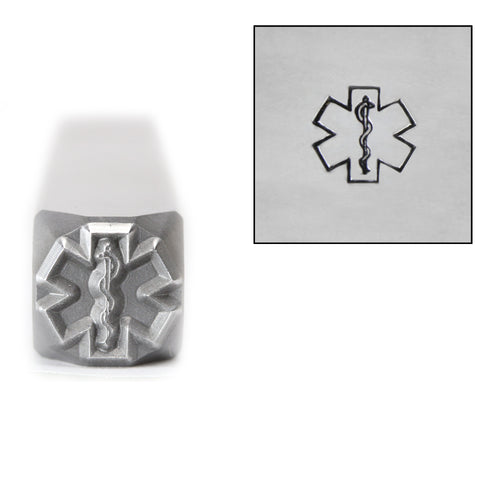 Metal Stamping Tools  Star of Life Medical Alert Metal Design Stamp, 8mm, by Stamp Yours