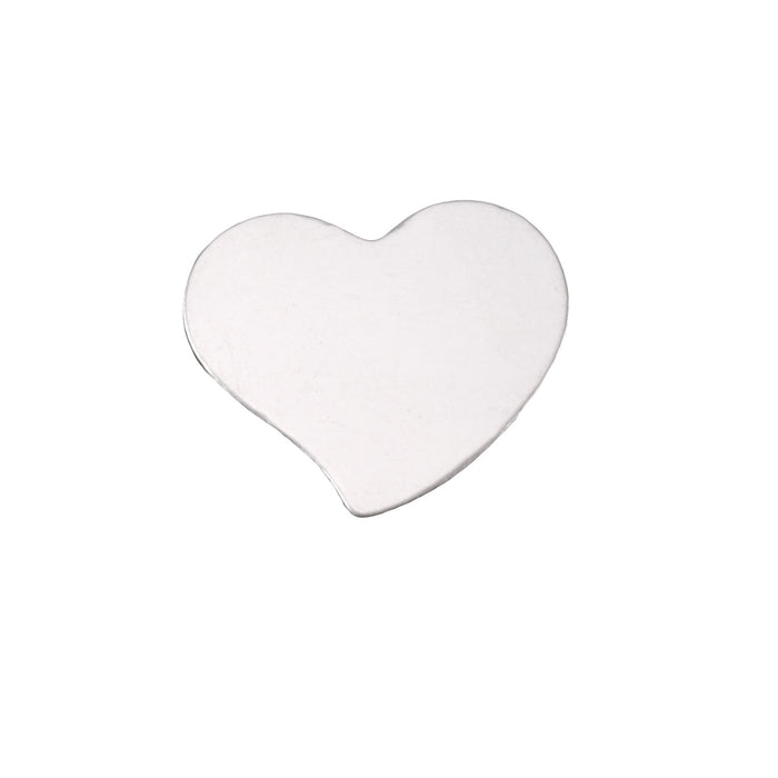 Sterling Silver Stylized Heart, 15mm (.59") x 14mm (.55"), 24 Gauge