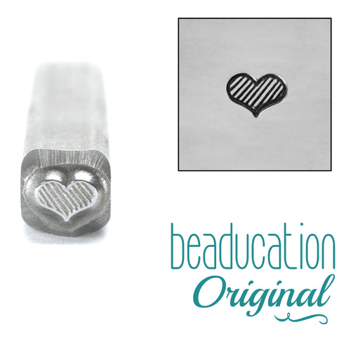 Metal Stamping Tools Fat Lined Heart Metal Design Stamp 4.5mm- Beaducation Original