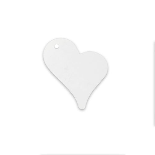 Sterling Silver Stylized Heart Tag with Hole, 16.5mm (.65") x 12mm (.47"), 24 Gauge