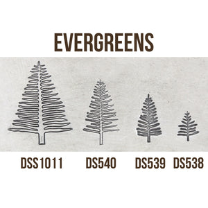 Small Evergreen Tree Metal Design Stamp, 5mm - Beaducation Original