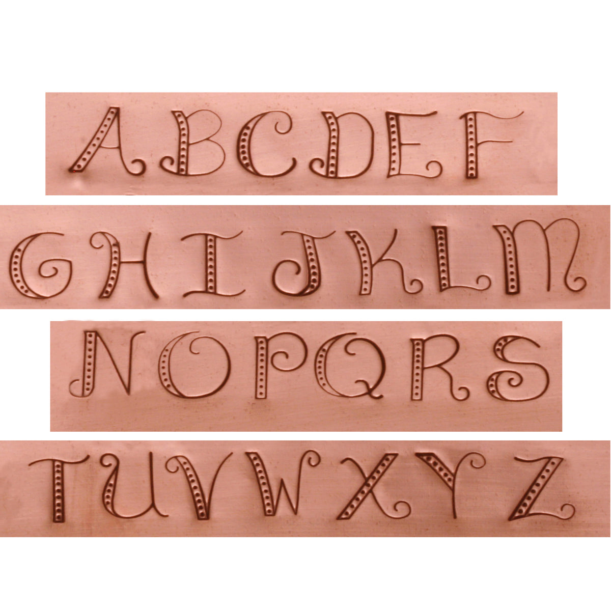 Uppercase Pumpkin Spice Letter Stamp Set 3mm, By Stamp Yours - Tapered –  Beaducation