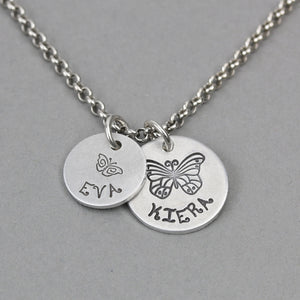 BFF Butterfly Stamped Necklace